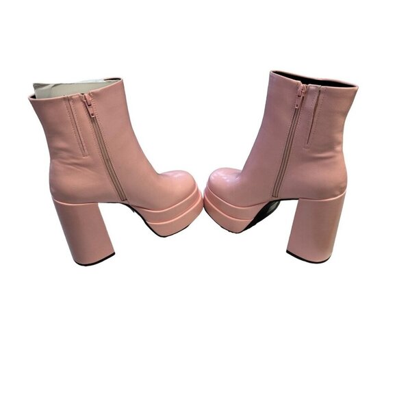 Call It Spring Tenacious Size 7.5 Pink Ankle Boot Chunky‎ High Heel Cosplay NWT - Picture 5 of 11